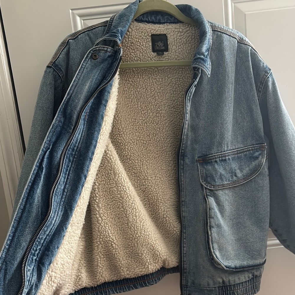 Denim Sherpa-Lined Jacket
